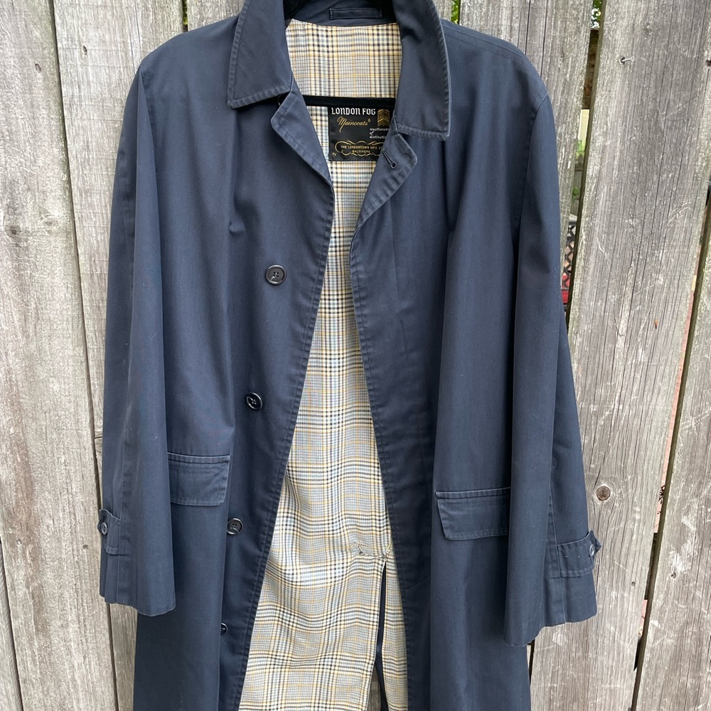 London Fog Men's Classic Blue Trench Coat